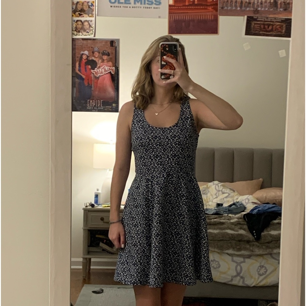 Copper Key Navy Blue patterned dress - Picture 3 of 3